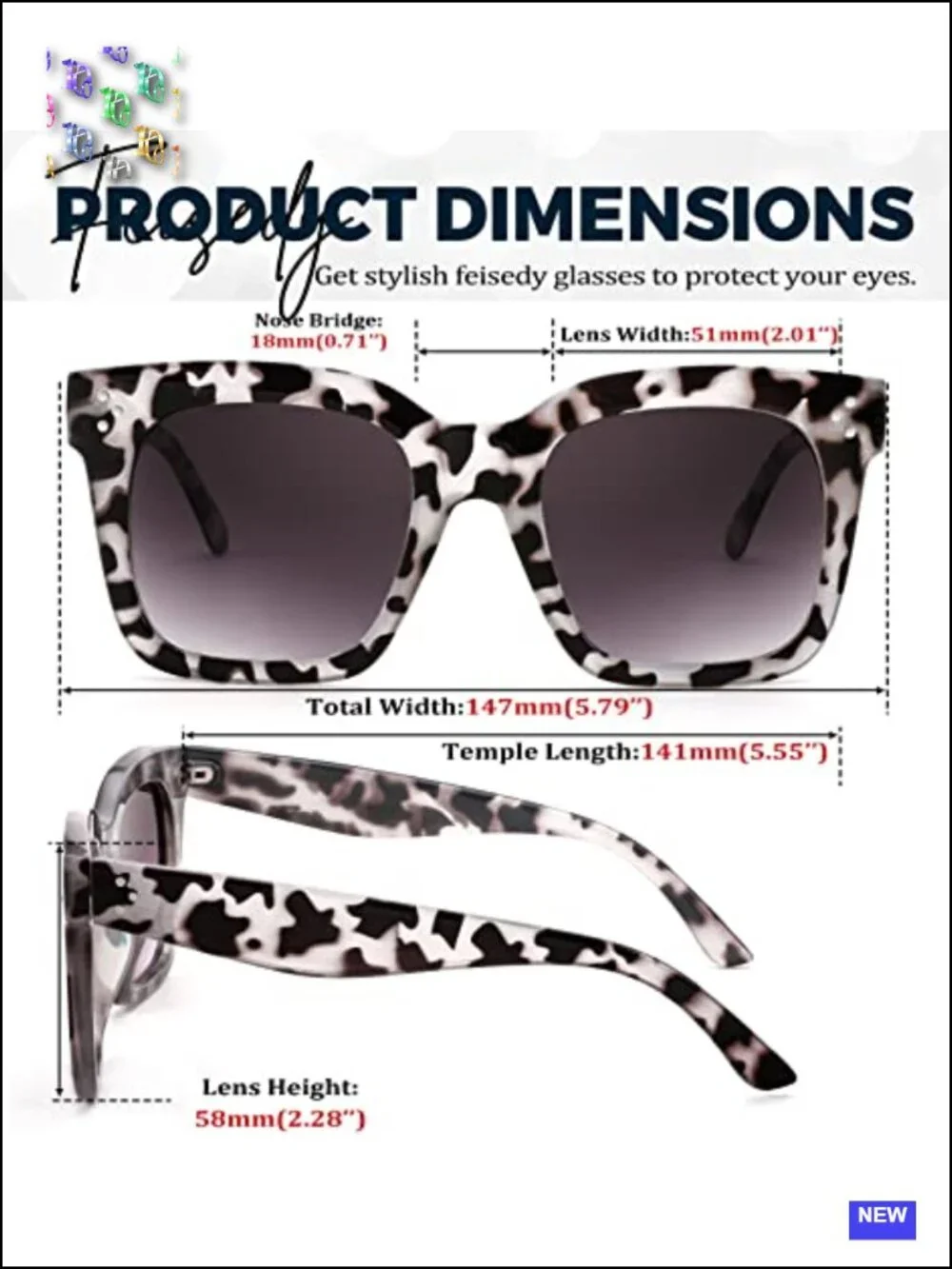 Vintage Butterfly Sunglasses for Women UV400 Protection Oversized Square Frame